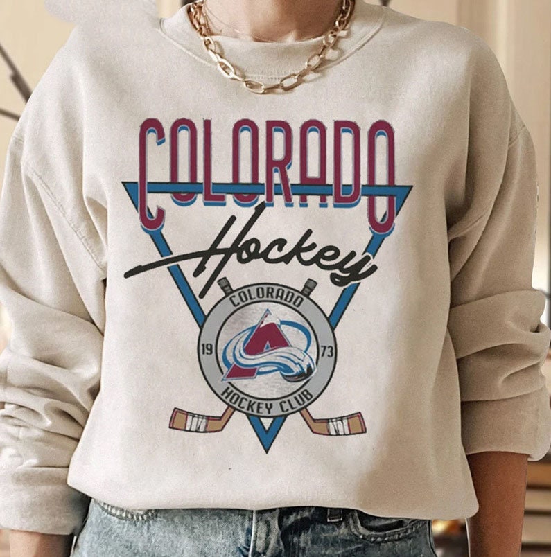 Vintage Style Colorado Avalanche Hockey NHL Crewneck Sweatshirt - Jolly  Family Gifts