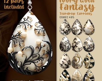 Fantastical TearDrop Earring PNG, Tear Drop Earring PNG, Sublimation Design Bundle, Teardrop Bundle PNG, Earrings Bundle, Printable Series85