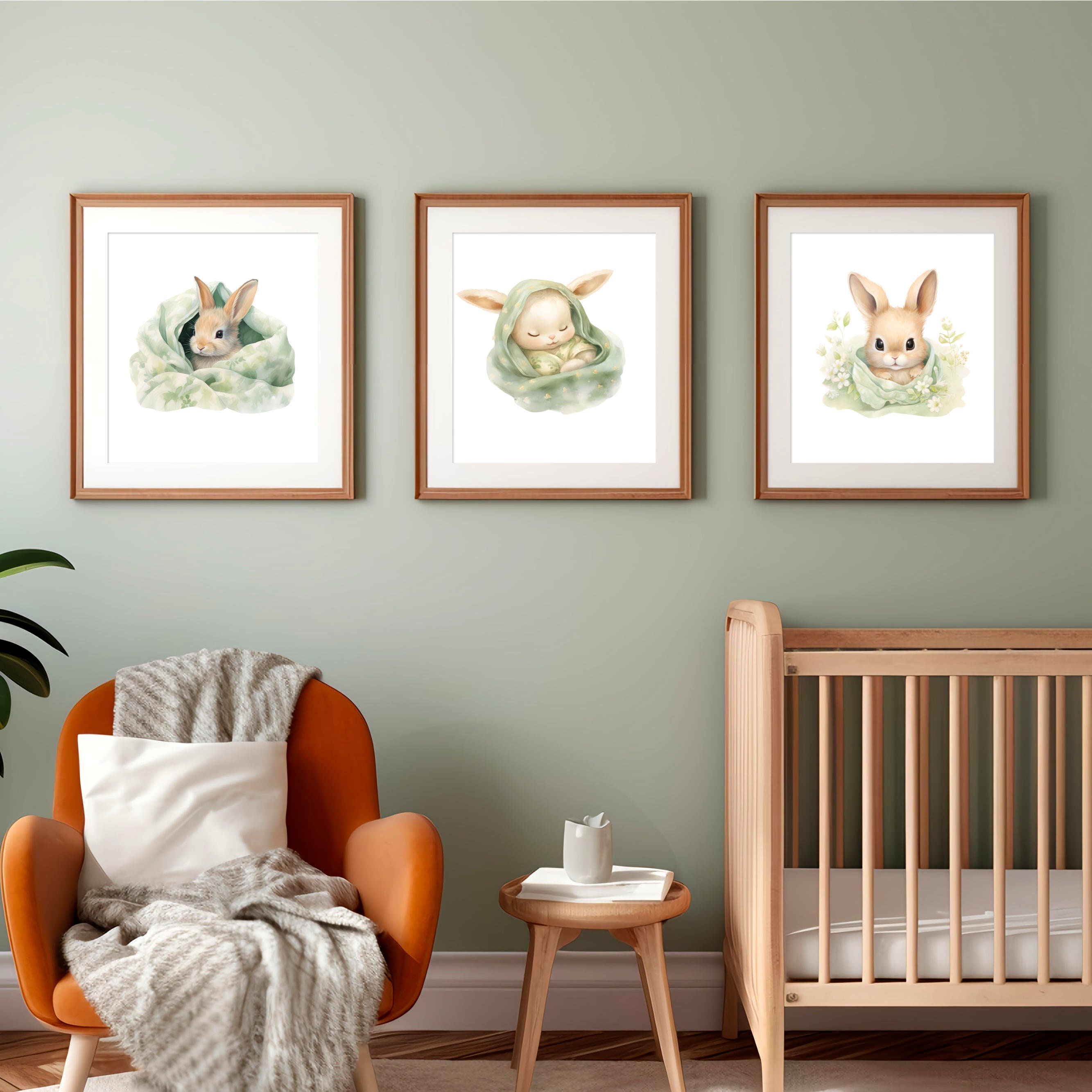 Watercolor Nursery Cute Bunny, Boho Clipart PNG, Bunnies Clipart ...
