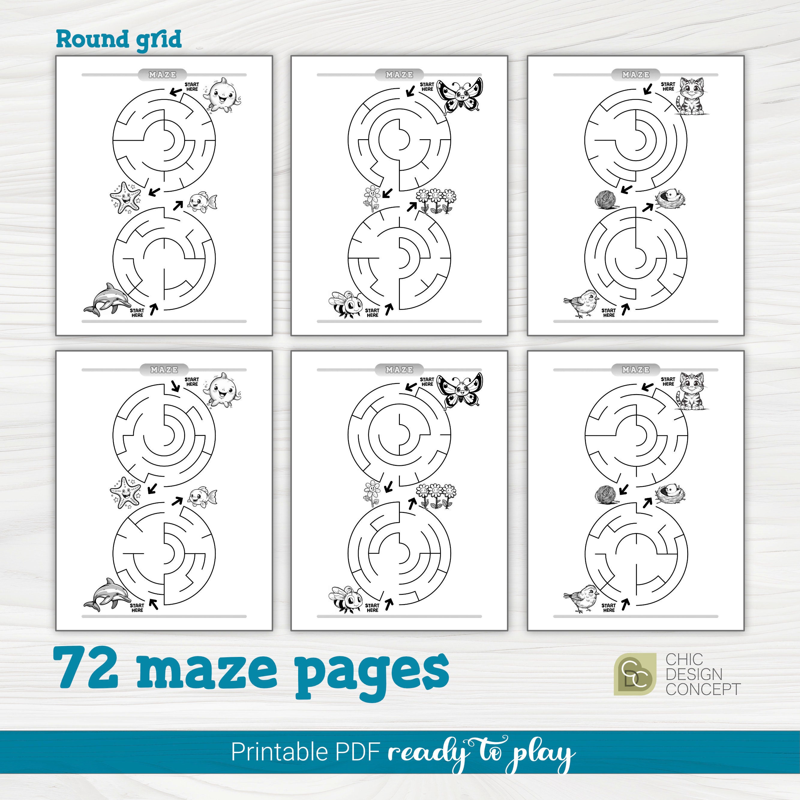 Preschool Prek + Kindergarten Maze Worksheets, Toddler Worksheet