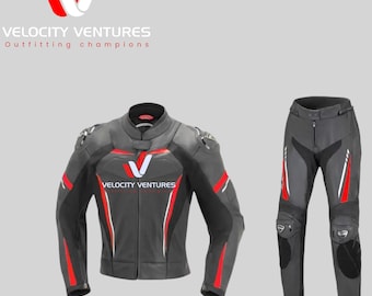 2 Piece Motorbike Racing Leather Suit- CE Approved Motorbike Riding Suit With Protective Armours