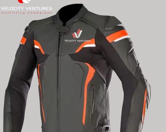 Motorrad-Rennjacke - Rindsleder / Känguruleder Motorrad-Rennjacke mit Schutzpanzern