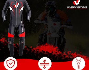 Velocity Ventures Motorbike Racing Leather Suit- CE Approved Motorbike Riding Suit With Protective Armours