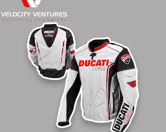 Ducati Motorbike Racing Jacket - Motorrad-Rennjacke aus Rindsleder mit Schutzpanzern