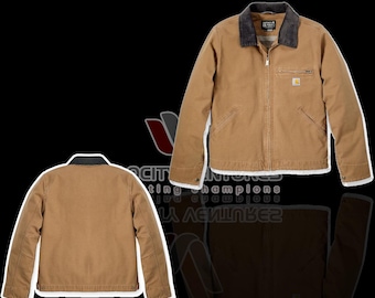 Chaqueta de lona Carhartt estilo vintage, abrigo de trabajo resistente, chaqueta cálida y duradera para actividades al aire libre.