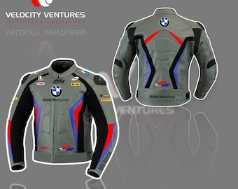 BMW Motorrad ライディング用牛革ジャケット。オートバイレース用