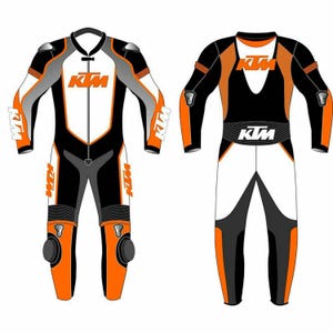 KTM Motorbike Racing Leather Suit- CE Approved Motorbike Riding Suit With Protective Armours