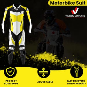 High-Performance Velocity Ventures Motorbike Racing Leather Suit – CE Approved with Integrated Protective Armour