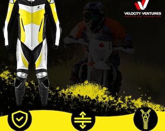 High-Performance Velocity Ventures Motorbike Racing Leather Suit – CE Approved with Integrated Protective Armour