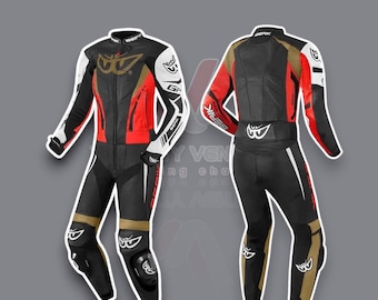 Traje de carreras de cuero para motocicleta BERIK, traje de montar de una pieza para motocicleta / con armaduras protectoras
