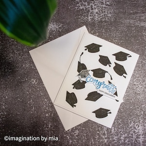 Cartão de felicitações 3D, cartão de formatura, cartão de formatura, cartão de ensino médio