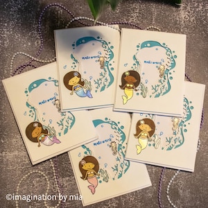 3D Mermaid Greetings Cards, Mermaid Themed cards, Bundle cards, Friendship Gift, Barbie Greetings Cards, Ocean Gift Idea, Mermaid Gift Item