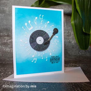 Cartão de Feliz Aniversário 3D com Design de Notas Musicais, Cartão de Saudações Musical, Cartão de Aniversário Exclusivo, Presente para Músico, Tema Musical