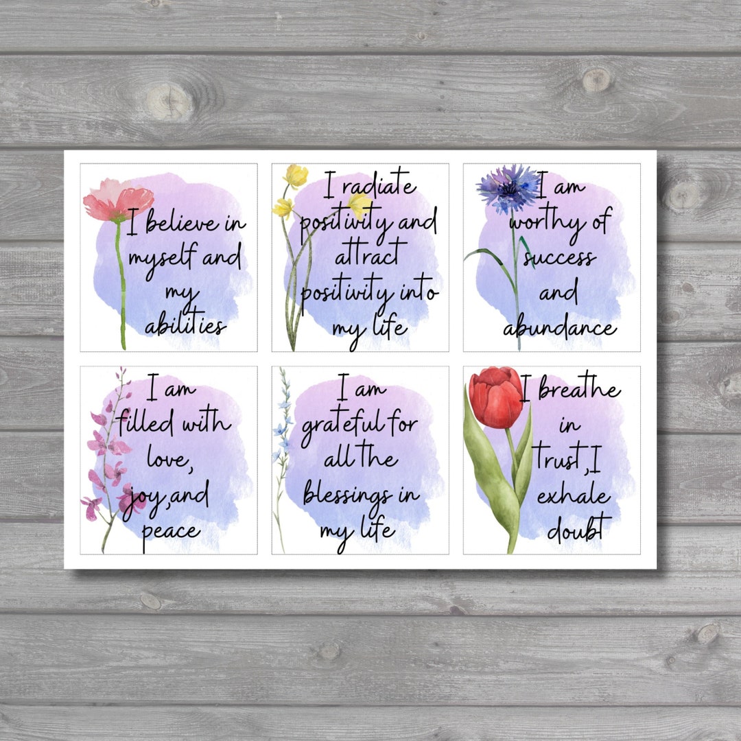 Positive Affirmations Cards,24 Anxiety Coping Cards, Printable Anxiety ...