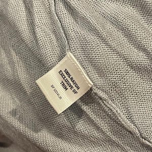 NWOT Frenchi Anthropologie Light Blue Grey Lace Knit Sweater Tie Neck image 4