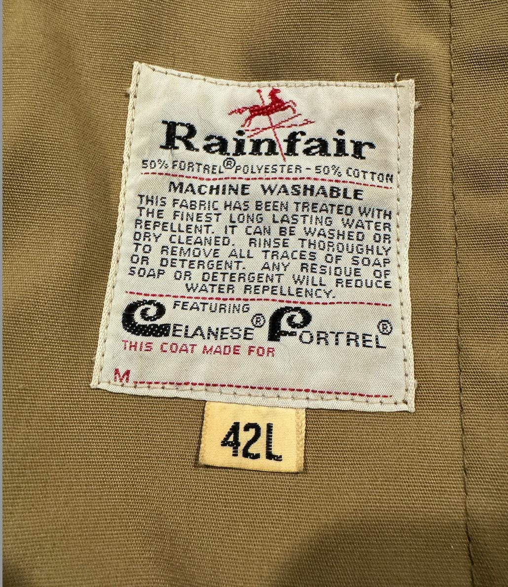 Vintage Trench Coat Rainfair Water Repellent Mens Oversized Coat Tan
