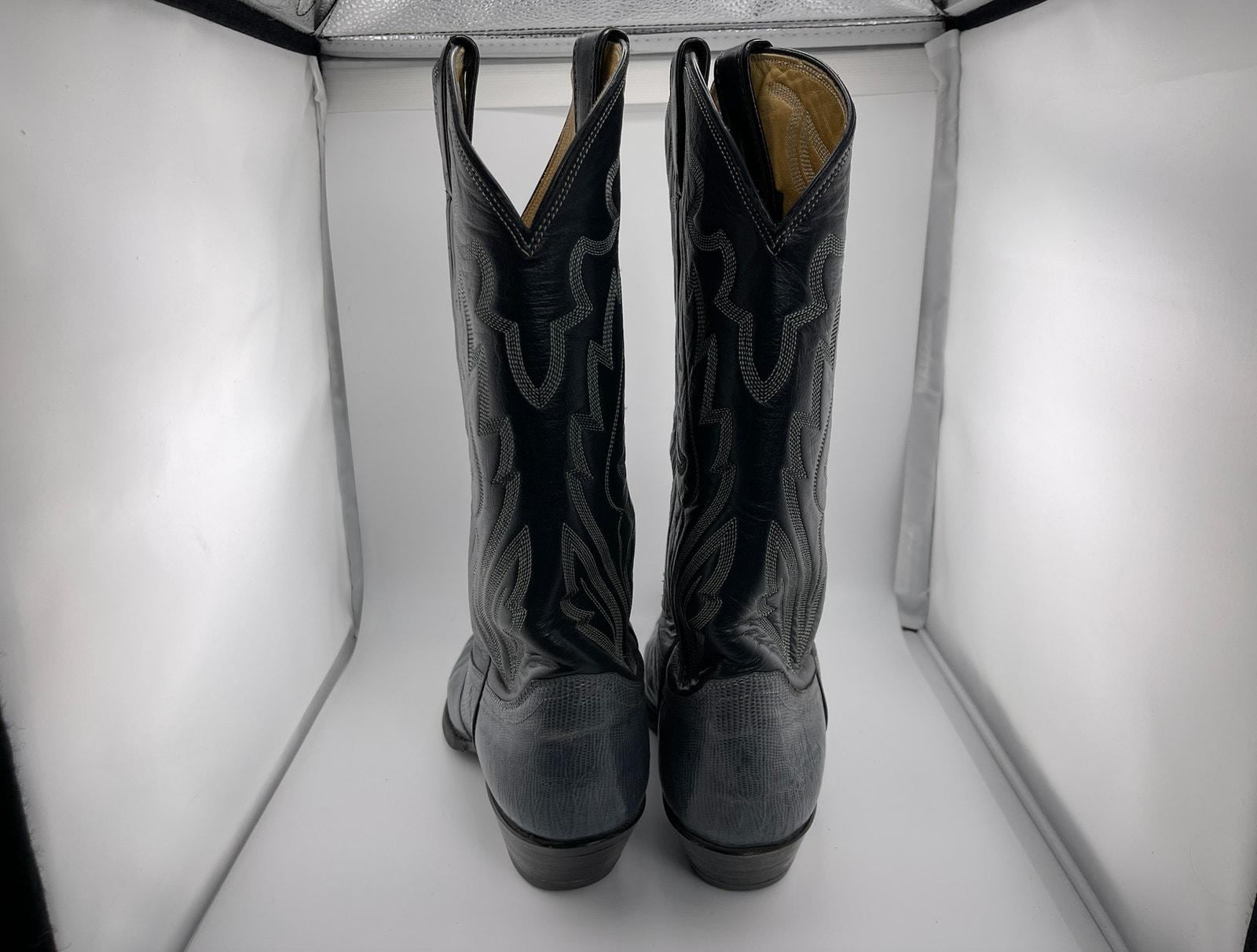 RARE Vintage Tecovas Justin Cowboy Boots Gray‎ Lizard Skin Grey 9D Style S 8357 Justin RARE Vintage Tecovas Justin Cowboy Boots Gray Lizard  main image 3