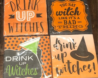 NWT HALLOWEEN PARTY Bundle 4 Packs of Drink Up Witches! Napkins Various Designs