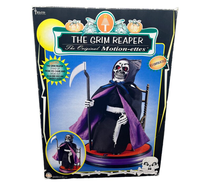 1997 Telco Motion-ettes THE GRIM REAPER Animated Halloween Display Works image 8