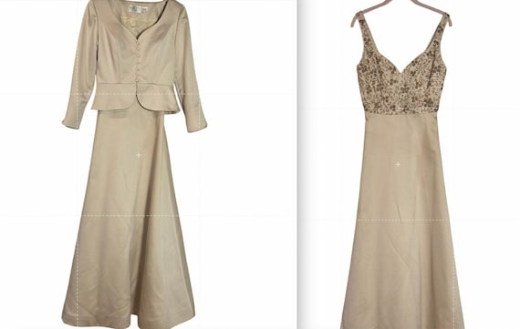 Vintage Formal Beaded Gown Black Tie Oleg Cassini Gold Dress Coat Opera Gown Set Neiman Marcus - Etsy Vintage Formal Beaded Gown Black Tie Oleg Cassini Gold Dress Coat Opera Gown Set Neiman Marcus - Etsy