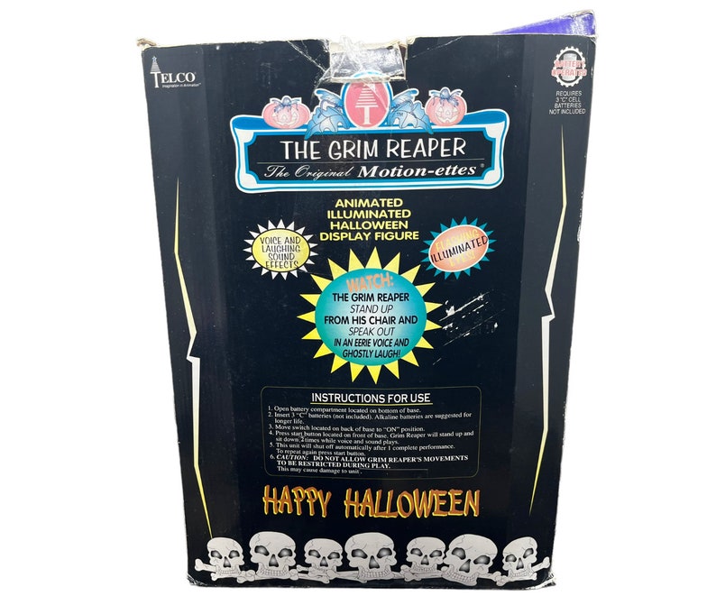1997 Telco Motion-ettes THE GRIM REAPER Animated Halloween Display Works image 10
