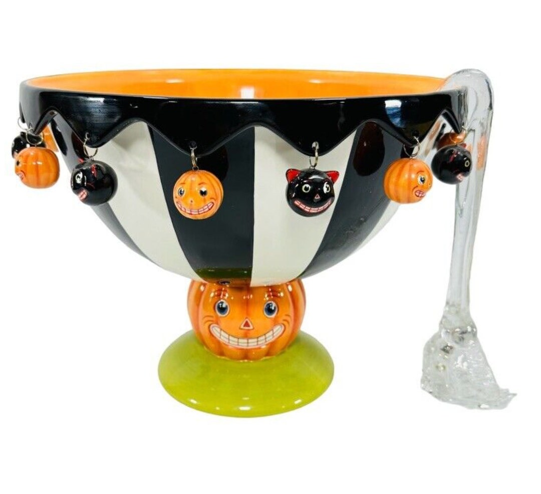 Clear Plastic Punch Bowl Ladle Halloween Skeleton Claw Etsy