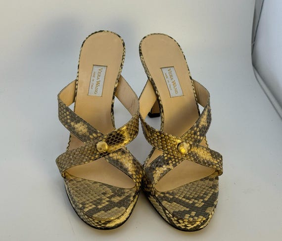 Vintage 90s Y2K Vera Wang Embossed Leather Snakeskin Made in  display picture 3