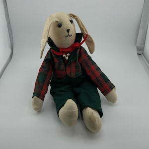Vintage Christmas Bunny Victorian Doll Bunny Stuffed Doll