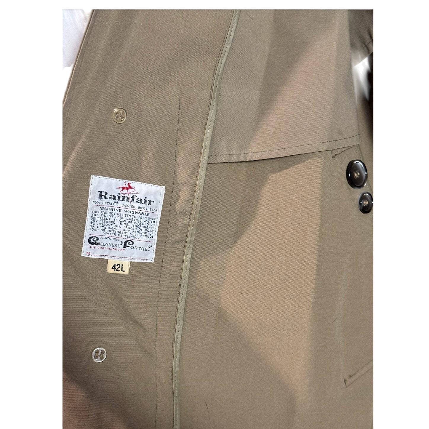 Vintage Trench Coat Rainfair Water Repellent Mens Oversized Coat Tan