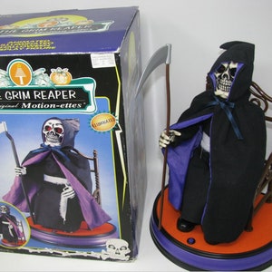 1997 Telco Motion-ettes THE GRIM REAPER Animated Halloween Display Works image 1