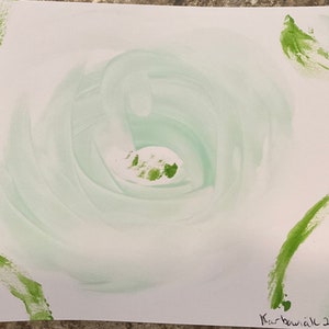 Carte de correspondance originale signée peinte à la main (type non plié) avec enveloppe simple - 4,25 po. x 5,5 po. pour anniversaire, merci, toutes les occasions, amour