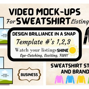 Video Mockup Sweatshirt | Etsy Listing Video | Animated Video Template | Animated Canva Template | Listing Mockup Template | Video Mockups