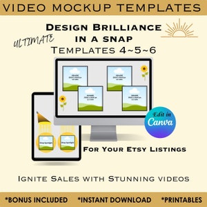 Video Mockup Templates | Listing Video Template | Etsy Listing Video | Animated Video Templates | Animated Canva Template | Mockup Template
