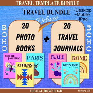 40 Travel Print Photo Books | Digital Book Journal | ebook Template | Journal Template | Digital Photo Album | Photobook Template | ebook
