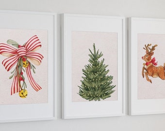Christmas Decor, Christmas Print, Set of 3, Christmas Wall Art, Farmhouse Decor, Nursery Decor, Nursery Christmas, Christmas Home Decor,