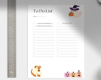 Halloween Theme To-Do List Cute Fun Minimalist