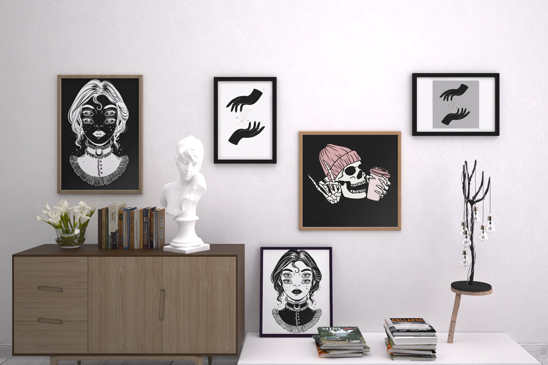 Mix N' Match Halloween Set of 8 Prints, Minimalist Home Decor ...
