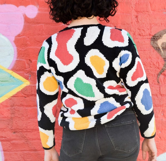 Vintage 80s Coogi Style Abstract Print Sweater - image 2
