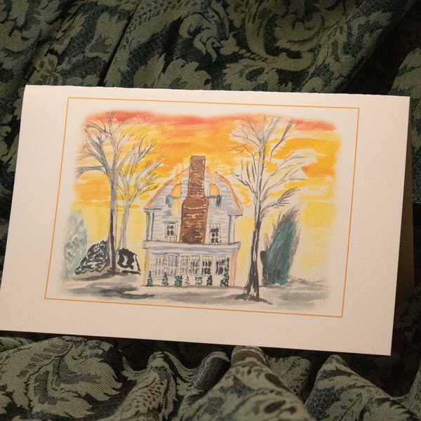 Halloween Greeting Card - Amityville house