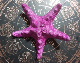 Mermaid Vibes Sparkly Neon Purple Starfish Hairclip