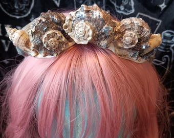 Sea Witch Shell Crown/Mermaid Headpiece/Coastal Fantasy Headband /Ocean Goddess Crown /Handmade Seashell Hair Accessory