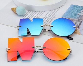 Eyewear Streetwear Trend Ladies Shades Letter NO Sunglasses Women Sun Glasses