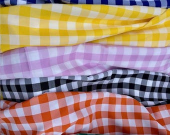 Tessuto a quadretti Farmhouse Gingham – Poliestere da 1 pollice, 60 pollici di larghezza – tagliato su misura per quilting e abbigliamento
