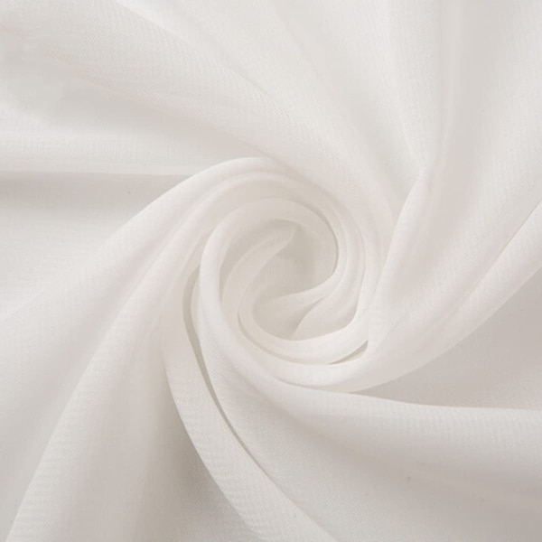 Fabric Collections Inc. 58/60" Solid Color Chiffon Fabric Rustic Sheer Bridal Wedding Party Decorations Backdrop, OffWhite