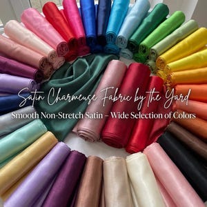 Tessuto raso charmeuse tagliato su misura – raso liscio non elasticizzato per abiti da sposa, lingerie, sartoria e abbigliamento