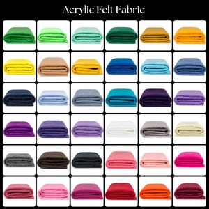 Premium Acrylic Felt Fabric – 72” Wide, 1.6mm Thick, Sold by The Yard for Crafting & Sewing