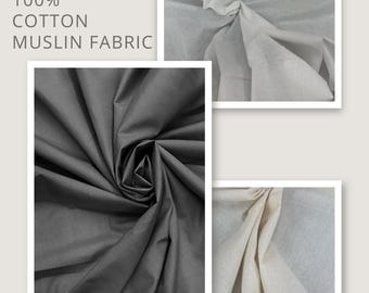 100% Cotton Muslin Fabric – 63" Wide – Sold by the Yard – For Quilting, Embroidery, Backdrops, Drapes, and Apparel