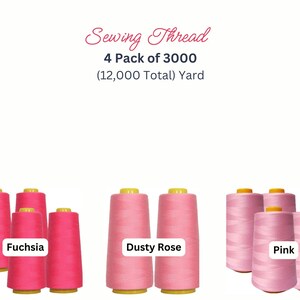 Fuchsia , dusty rose and pink Polyester Sewing Thread Cone