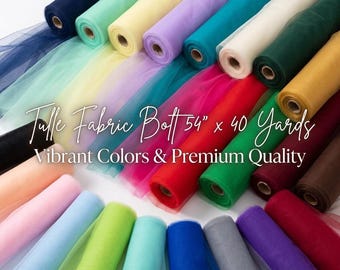 Tulle Fabric Bolt 54" x 40 Yards – Wedding, Party & Event Decor, Craft Supplies