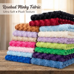Soft Rosebud Minky Fabric – Sold by Yard – Great for Blankets, Throws, Pillows & More Width 58-60 Inches